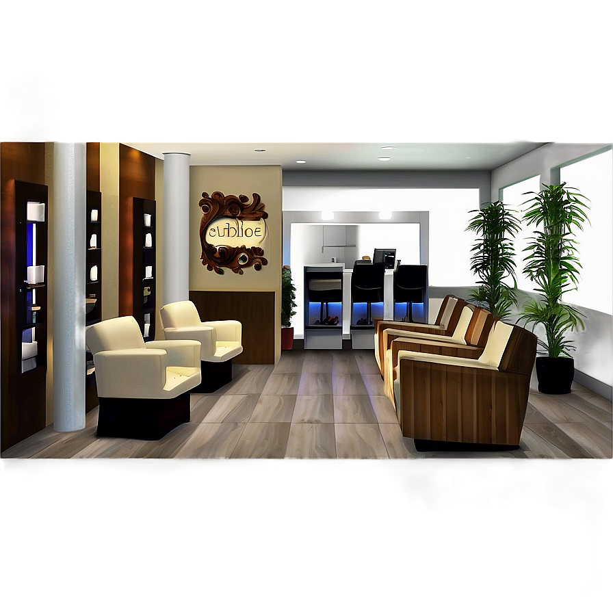 Cozy Salon Waiting Area Png 13