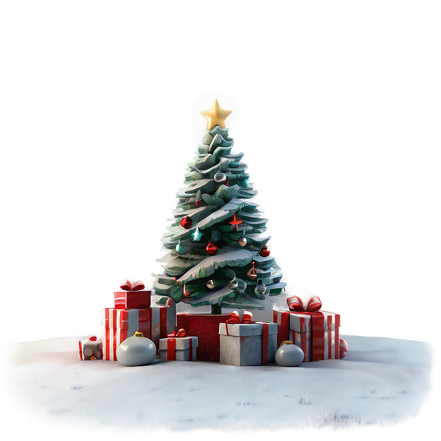 Cozy Xmas Tree Scene Png 06292024