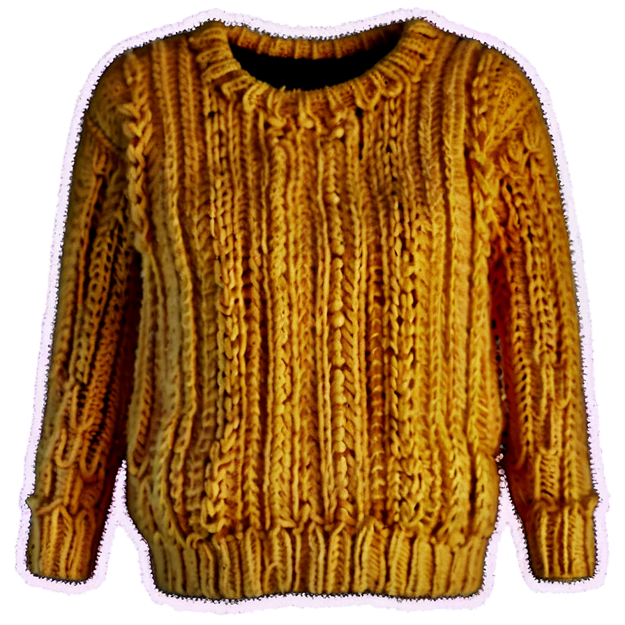 Cozy Yellow Knit Sweater Png 05062024