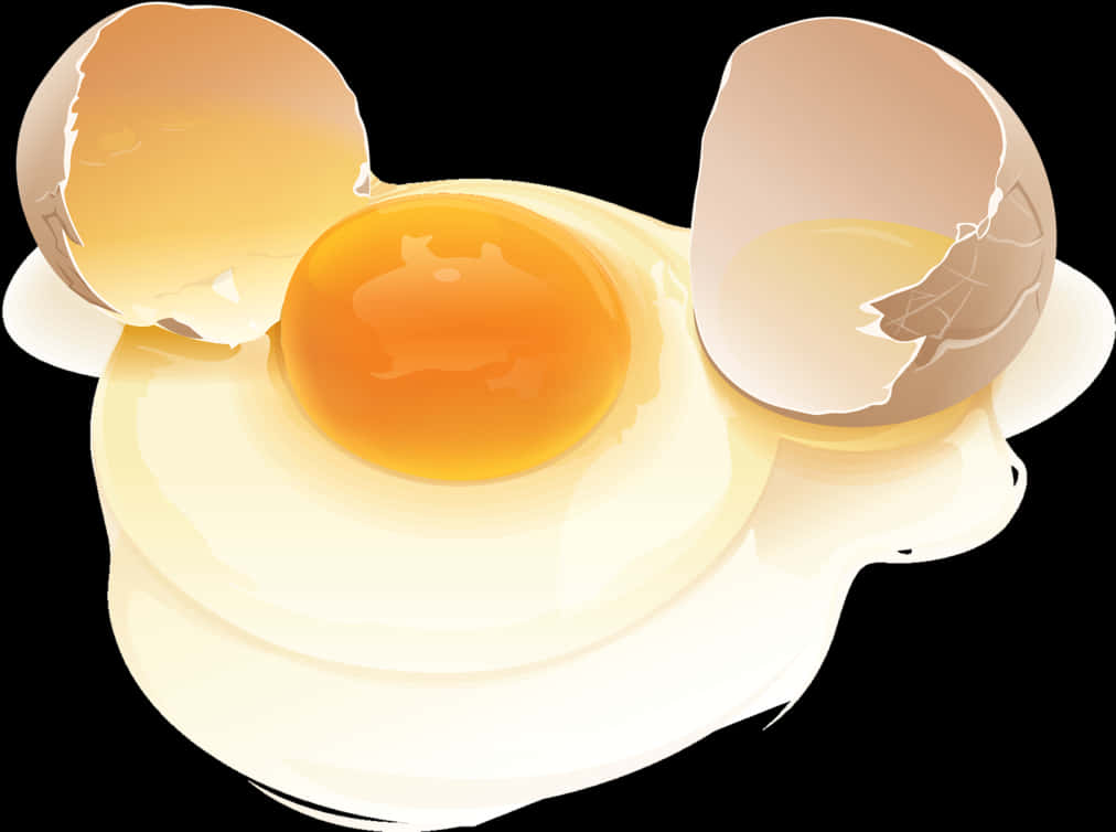 Cracked Egg Vector Illustration