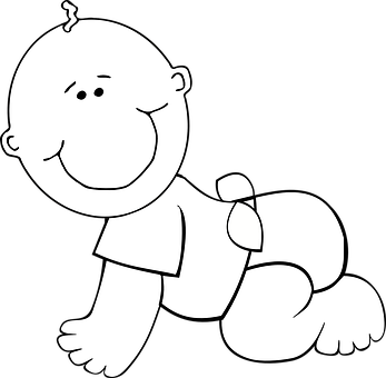 Crawling Smiling Baby Cartoon