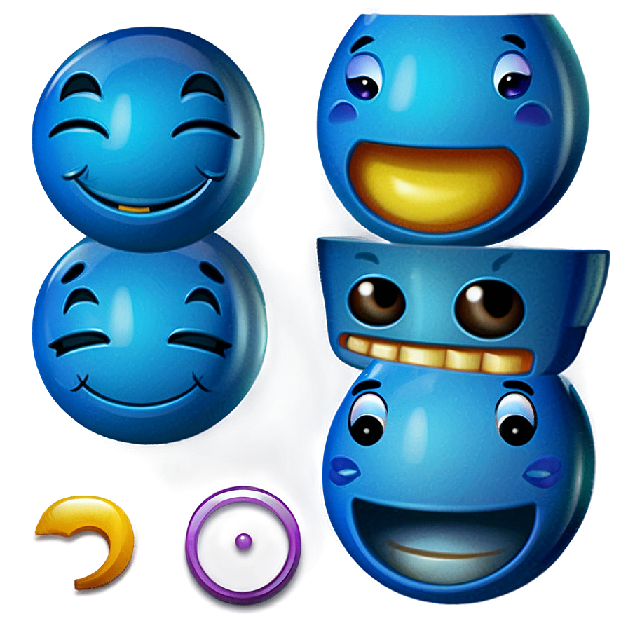 Creative Blue Emojis Png Portfolio 06282024