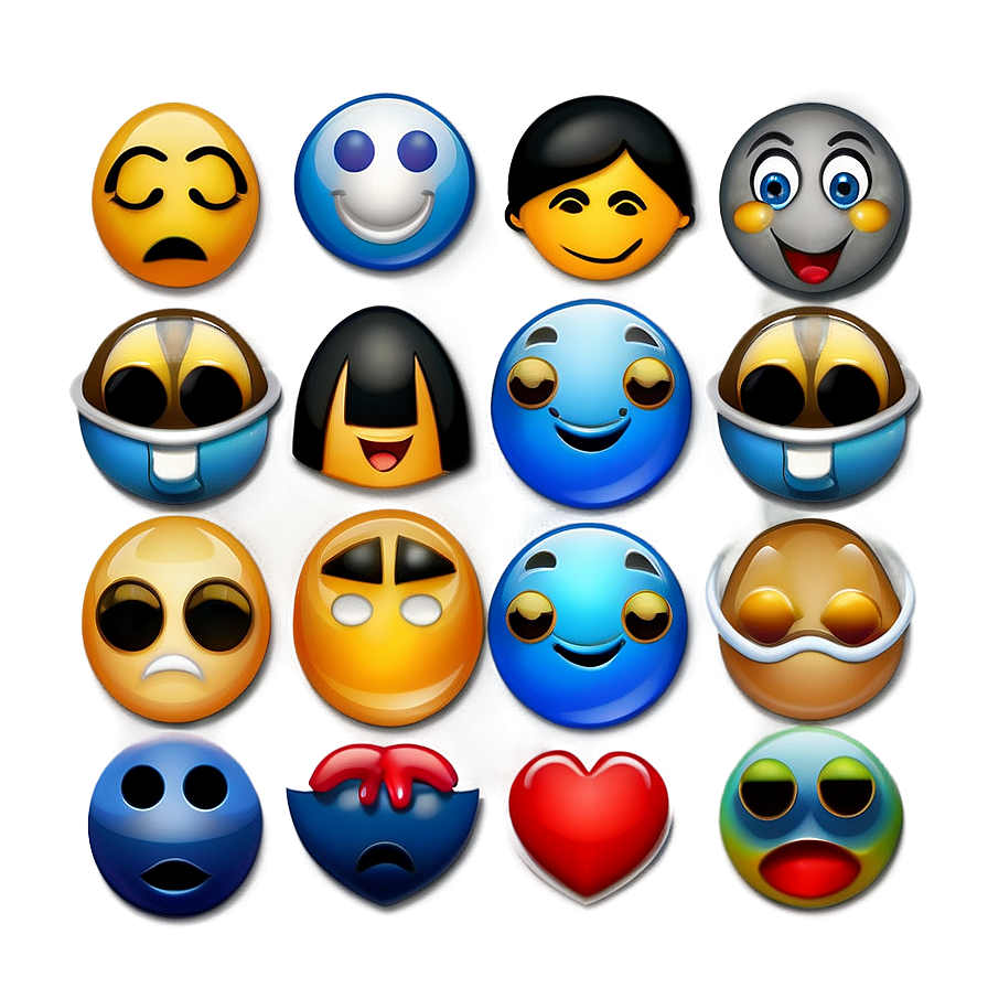 Creative Blue Emojis Png Portfolio Akr39