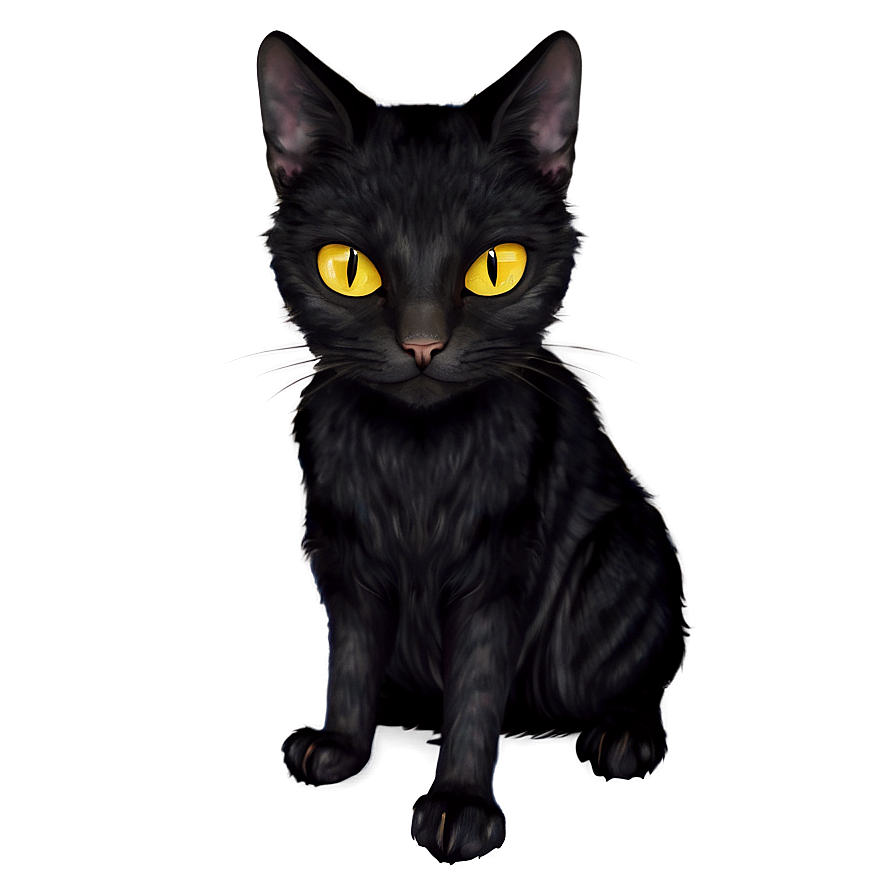 Creepy Black Cat Png 06202024