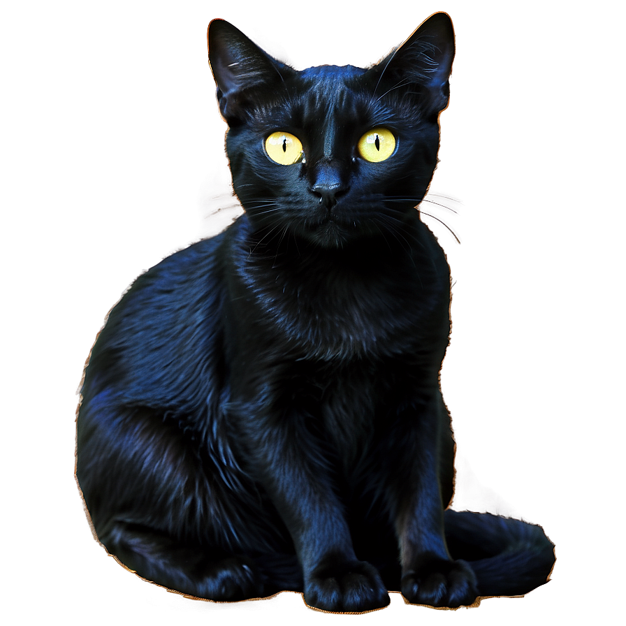 Creepy Black Cat Png 13