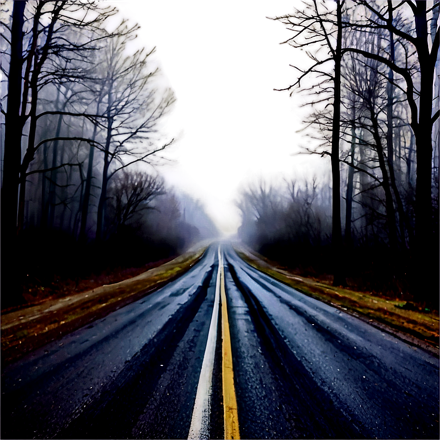 Creepy Foggy Road Png Ajb