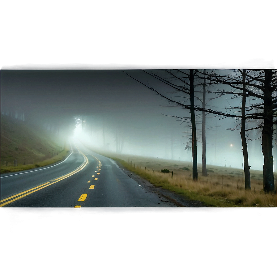 Creepy Foggy Road Png Hwe97