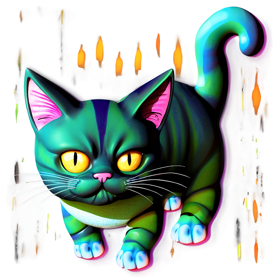 Creepy Halloween Cat Png 06202024