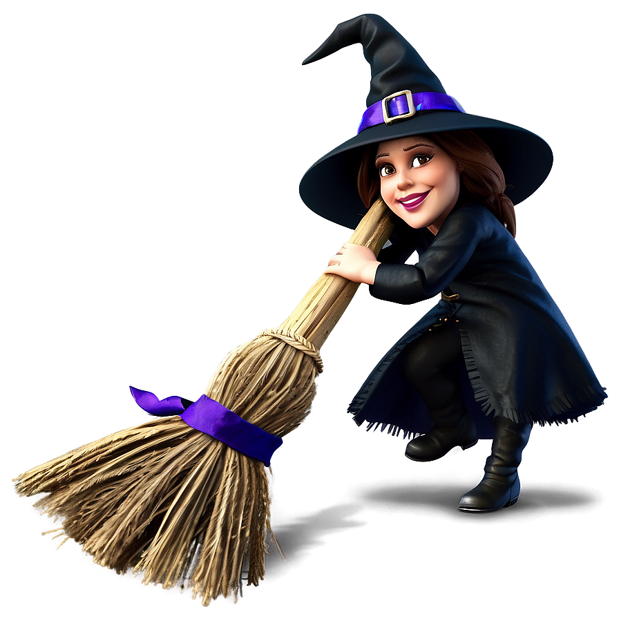 Creepy Witch Broom Png 06202024