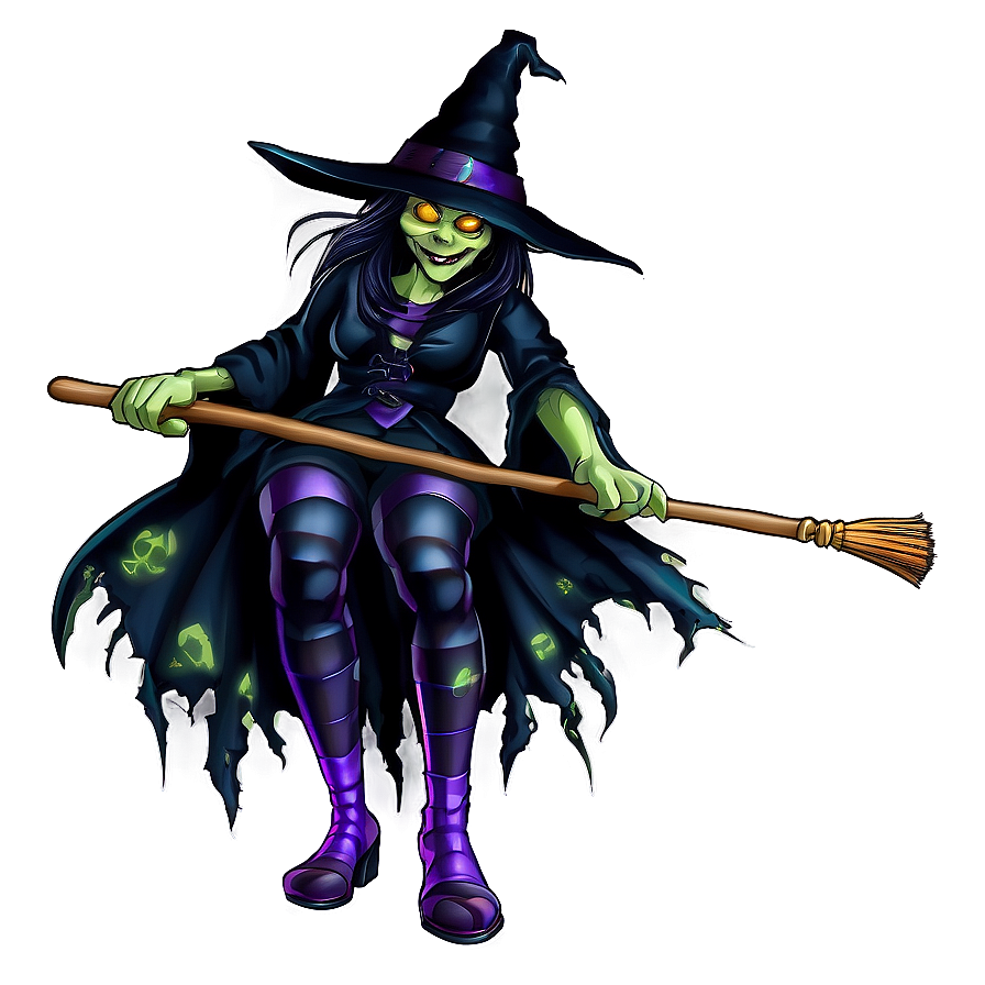 Creepy Witch Broom Png 17