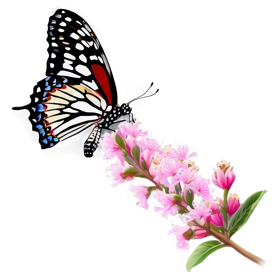 Crepe Myrtle With Butterflies Png Nss