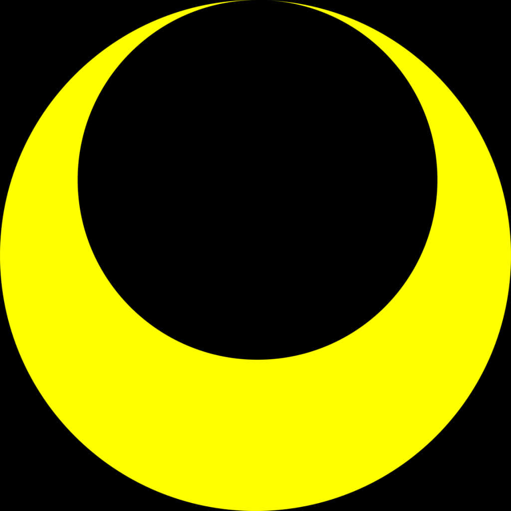 Crescent Moon Icon Yellow Black Background