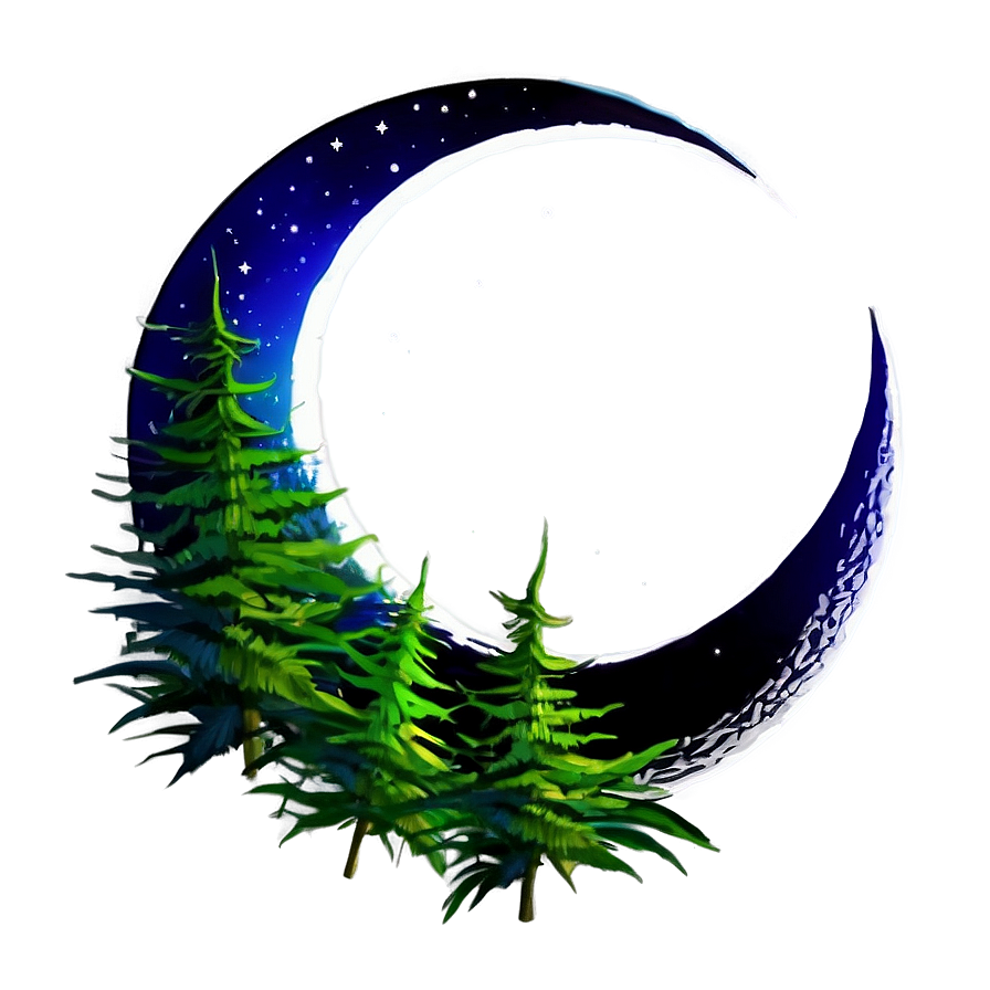 Crescent Moon In Forest Png 90