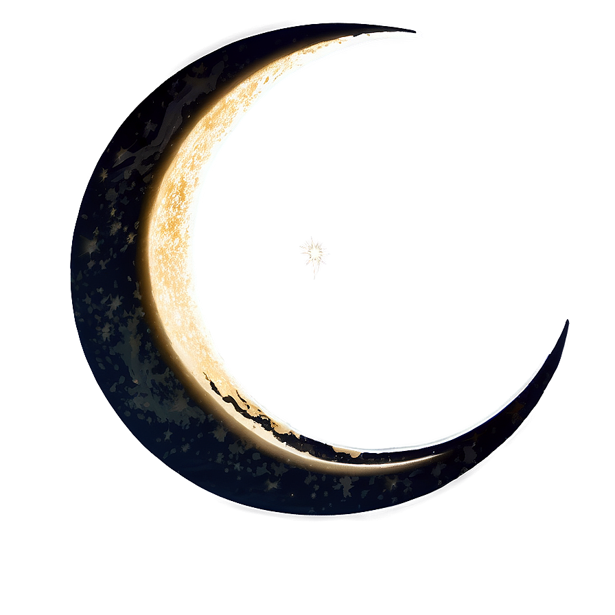 Crescent Moon In Night Sky Png Eih70