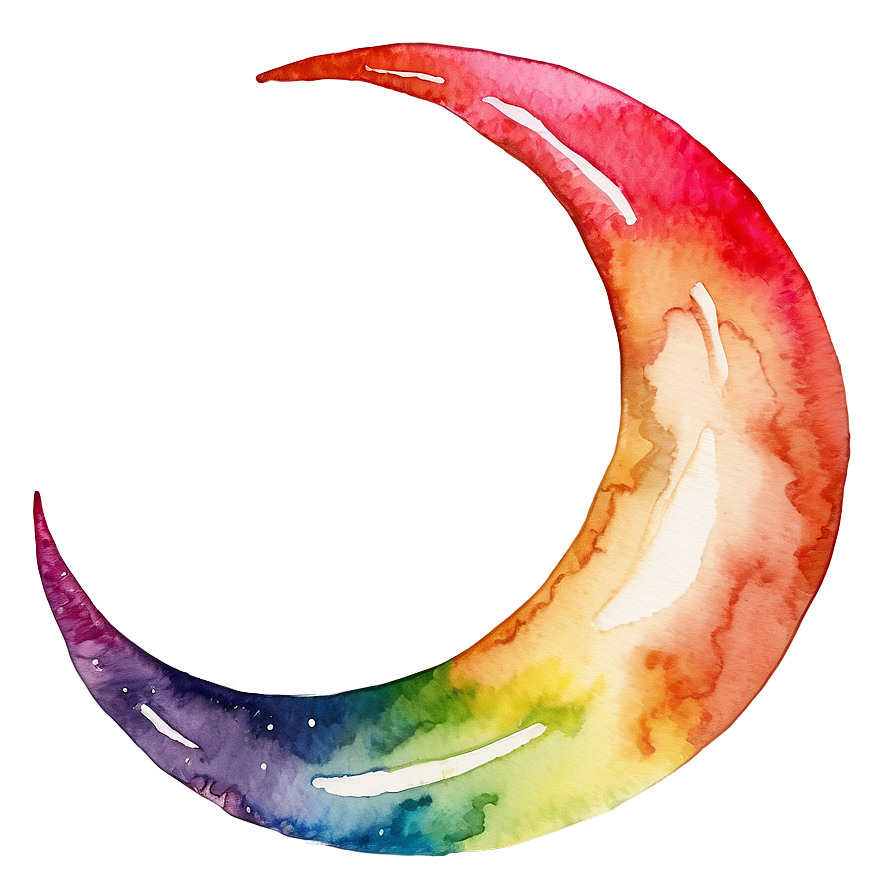 Crescent Moon In Watercolor Png 36