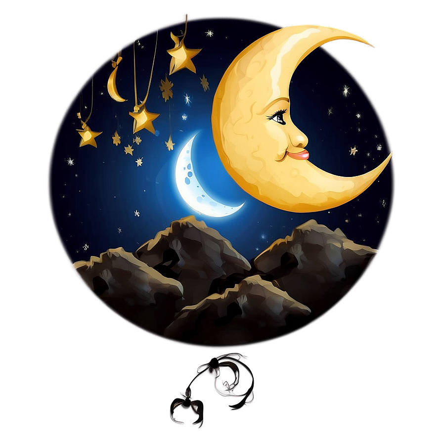 Crescent Moon With Animal Png 05212024