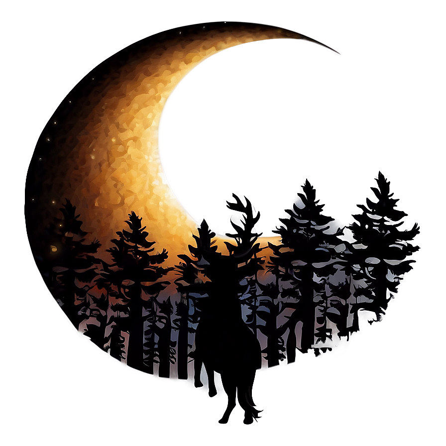 Crescent Moon With Animal Png Kxq