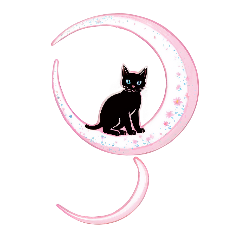 Crescent Moon With Cat Png Fus26