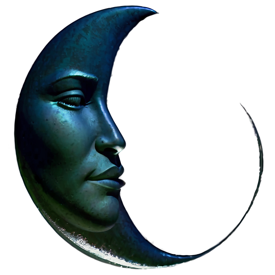 Crescent Moon With Face Png Spp