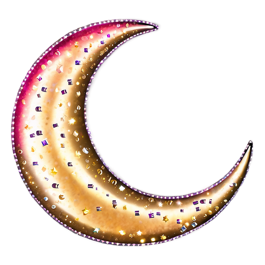 Crescent Moon With Sparkles Png Cvb45