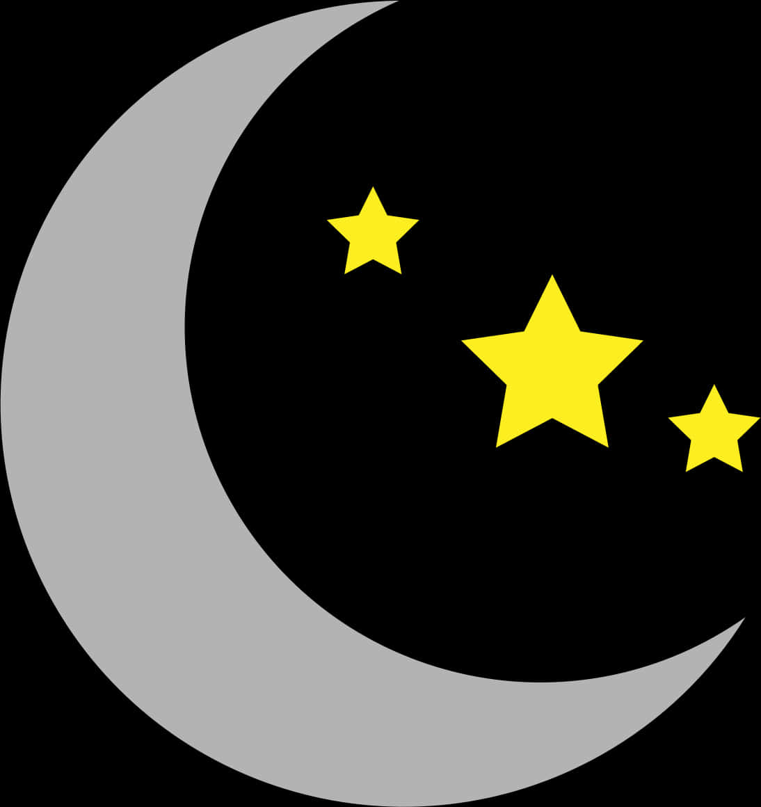 Crescent Moonand Stars Graphic