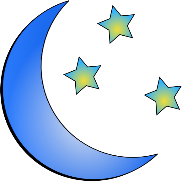 Crescent Moonand Stars Illustration