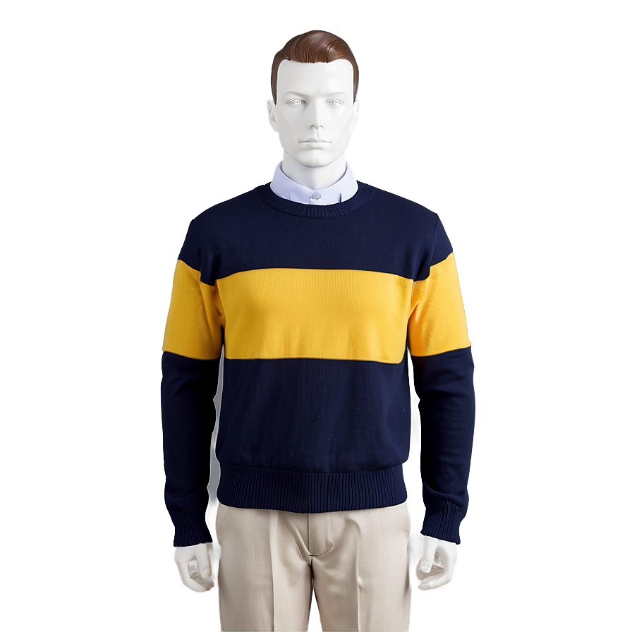 Crewneck Pullover With Collar Png Qbd