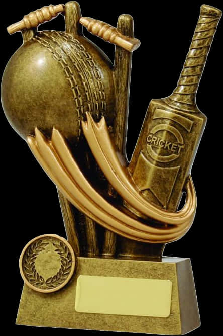 Cricket Trophy Award Golden