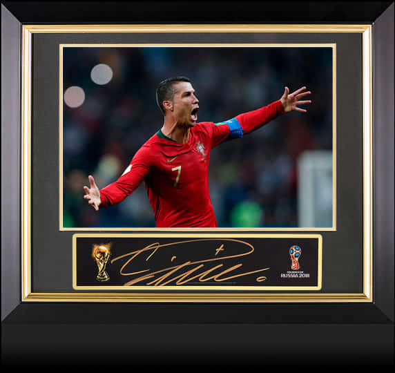 Cristiano Ronaldo Portugal Celebration Framed Photo