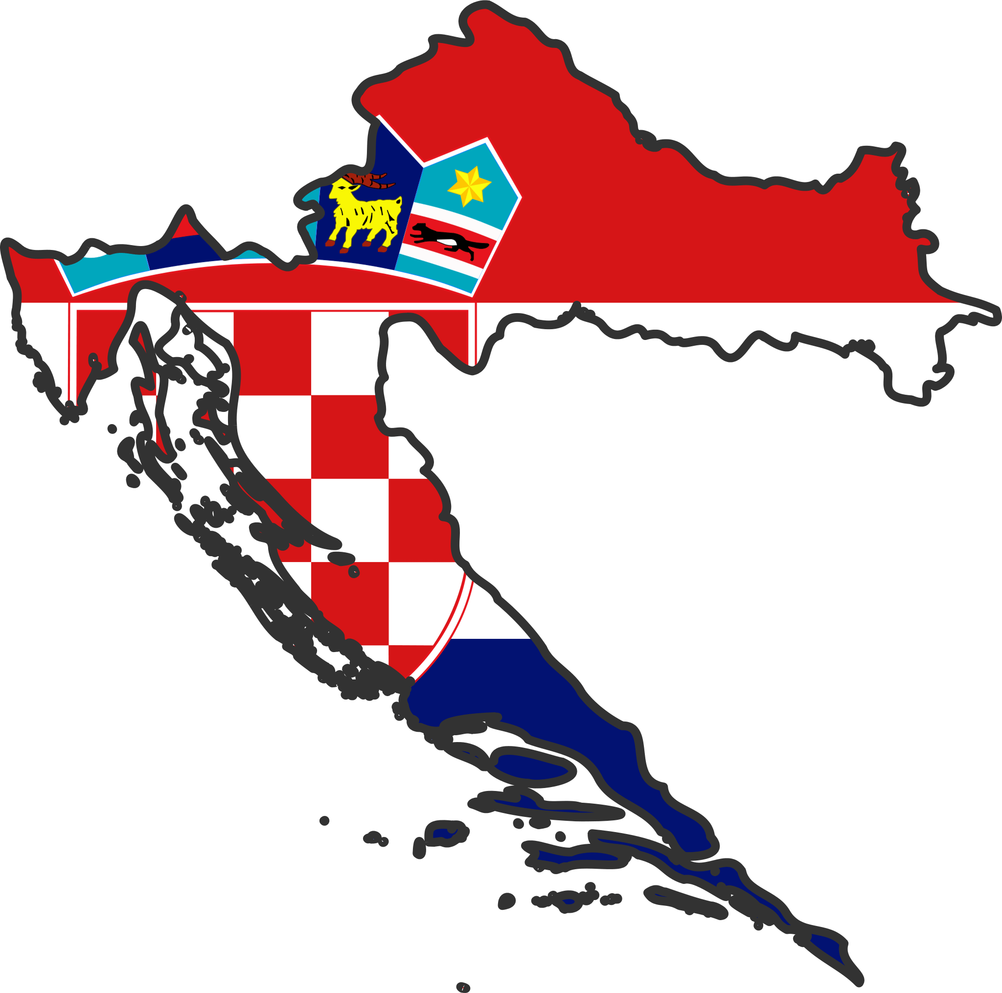 Croatia Map Flag Graphic