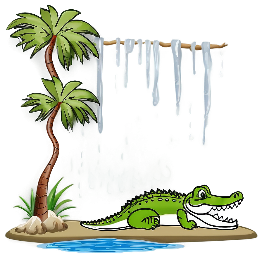 Crocodile Habitat Scene Png Byh40