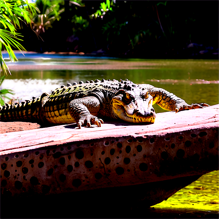 Crocodile Sunbathing Png 06112024