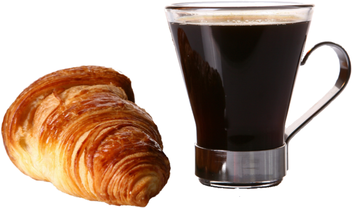 Croissantand Coffee Transparent Background