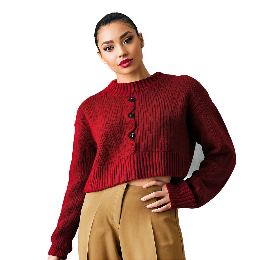 Cropped Red Sweater Png Bwo19