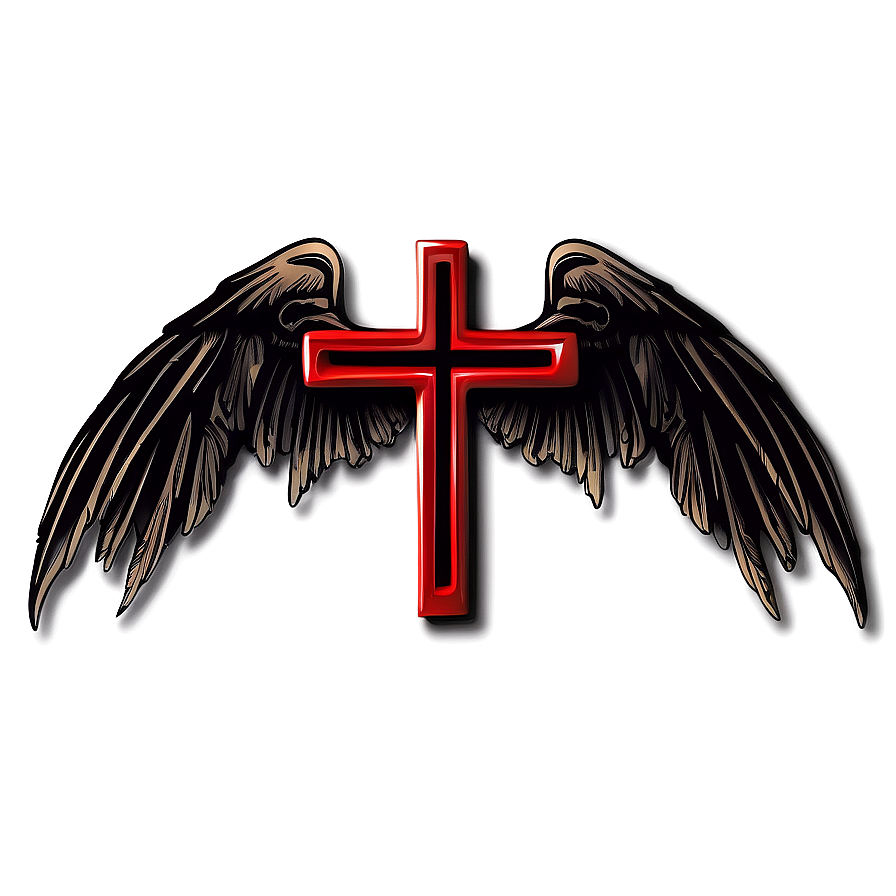 Cross Outline With Wings Png 06122024