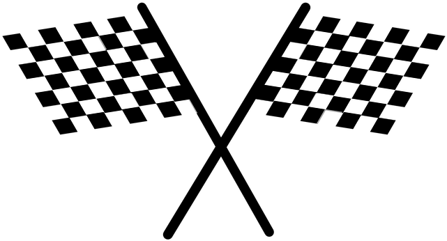 Crossed Checkered Flags Racing Finish Line