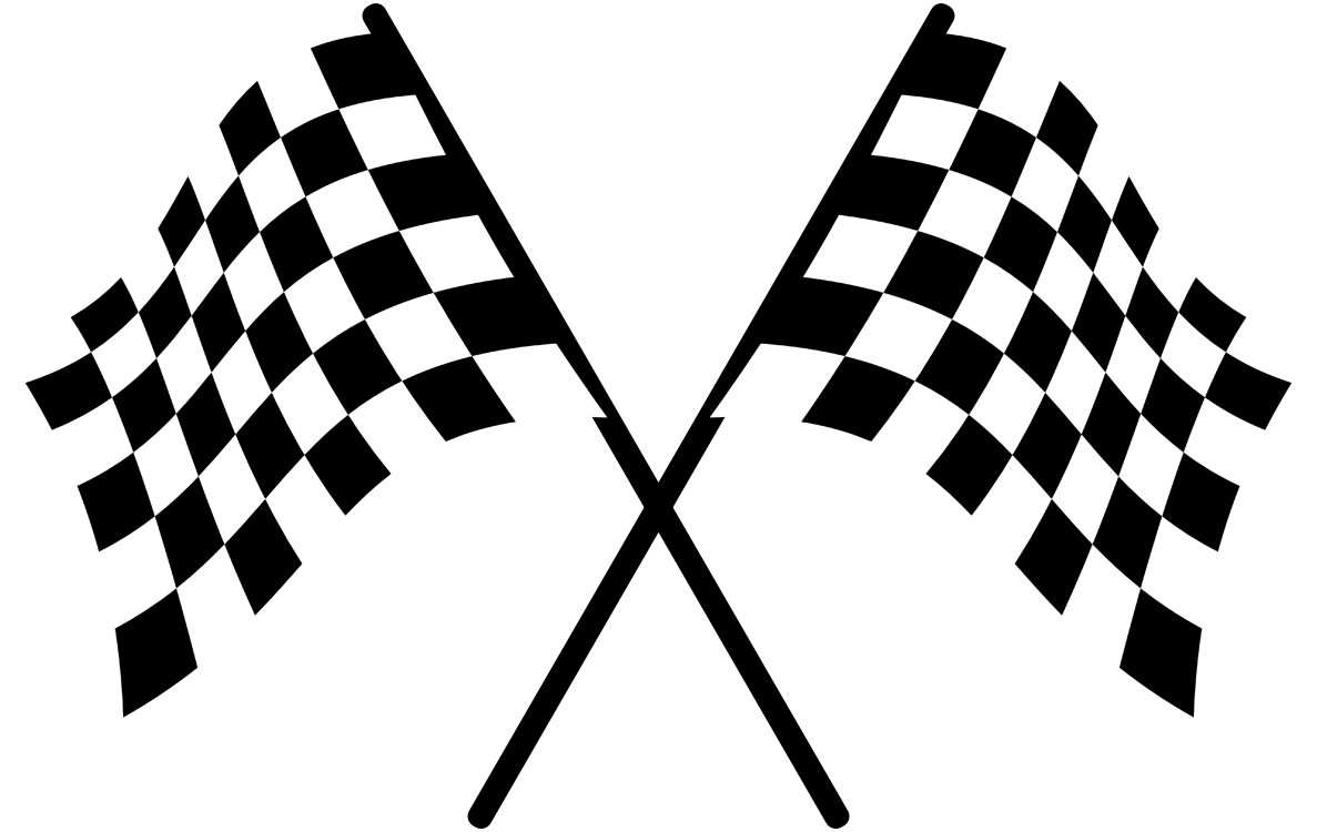 Crossed Checkered Flags Racing Finish Line