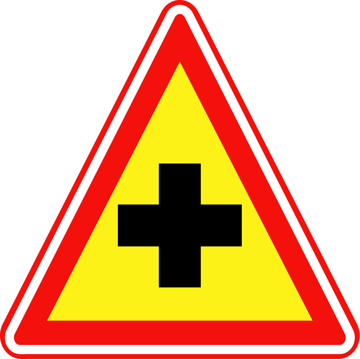 Crossroad Sign Warning Traffic Symbol