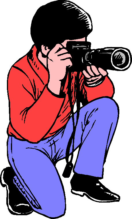 Crouching Photographer Clipart