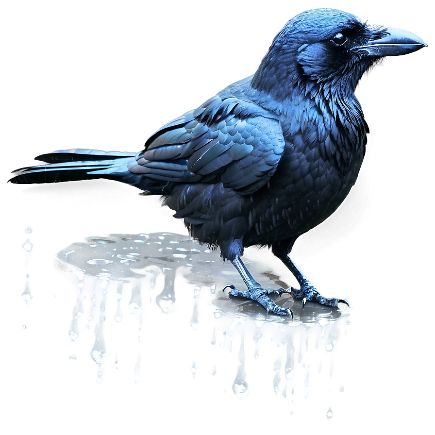 Crow In Rain Png Tur