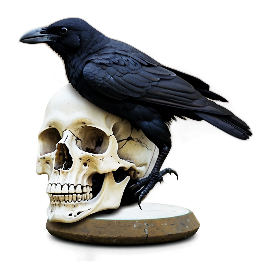 Crow On Skull Png 86