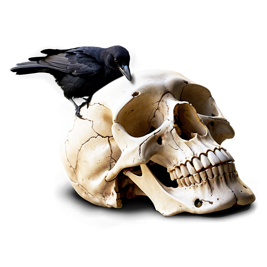 Crow On Skull Png Dwl93