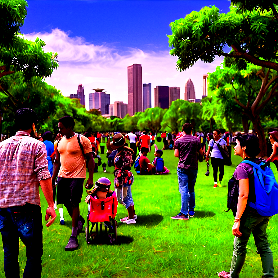 Crowded City Park Png Ngj7