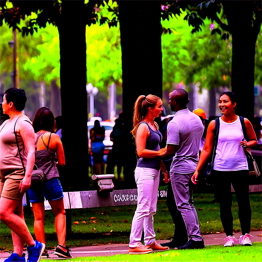 Crowded City Park Png Oxa18