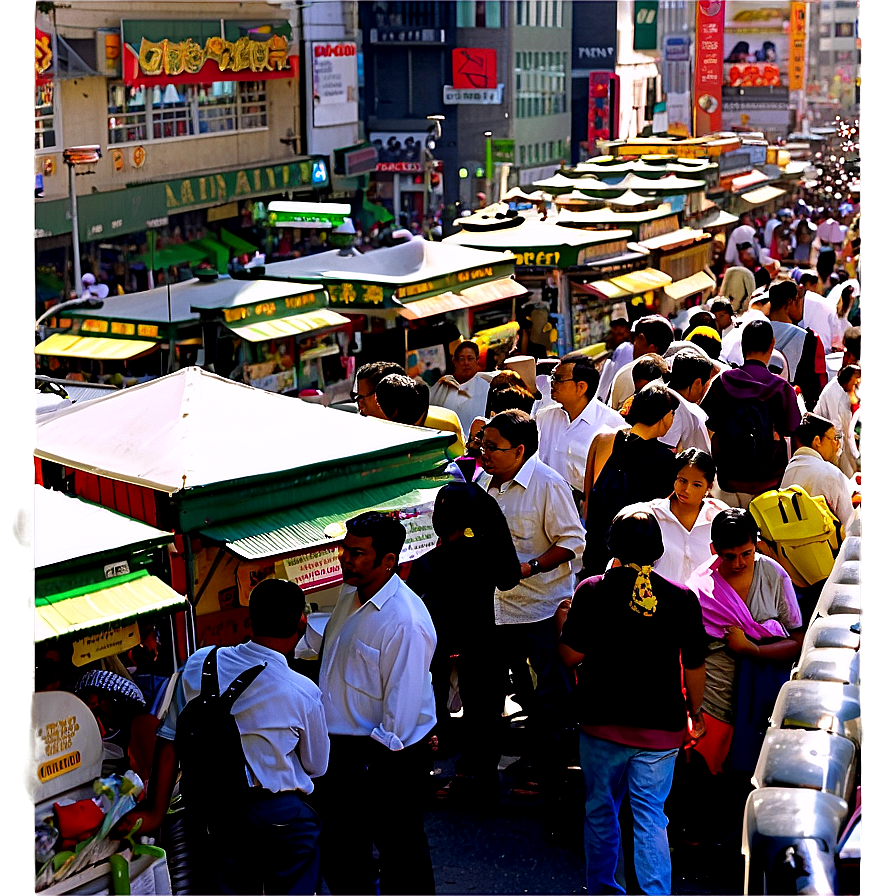 Crowded City Street Png 06252024