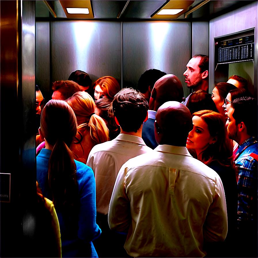 Crowded Elevator Scene Png 05242024