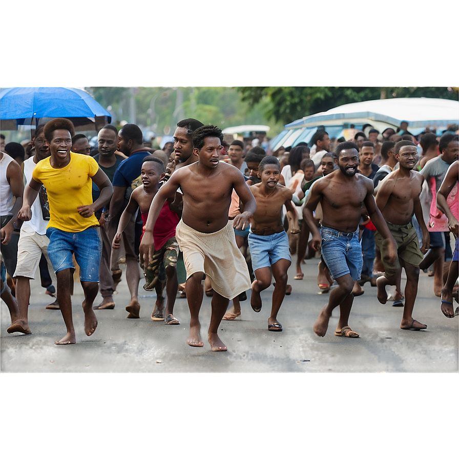 Crowds Fleeing Riot Png Iqu47