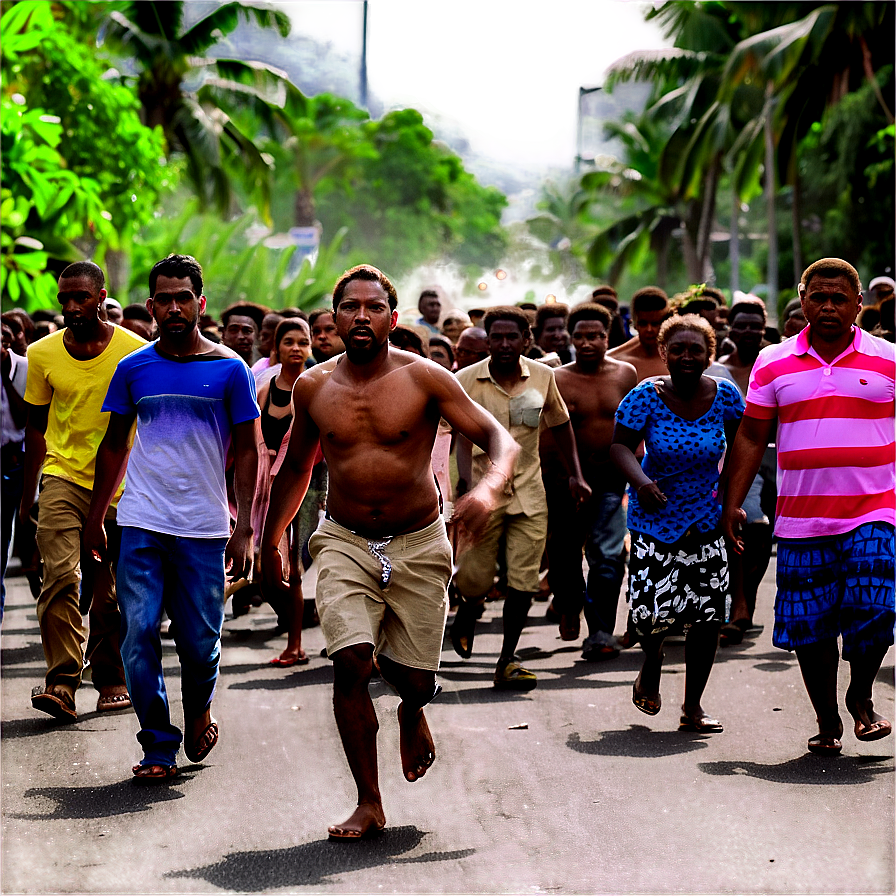 Crowds Fleeing Riot Png Lfg37