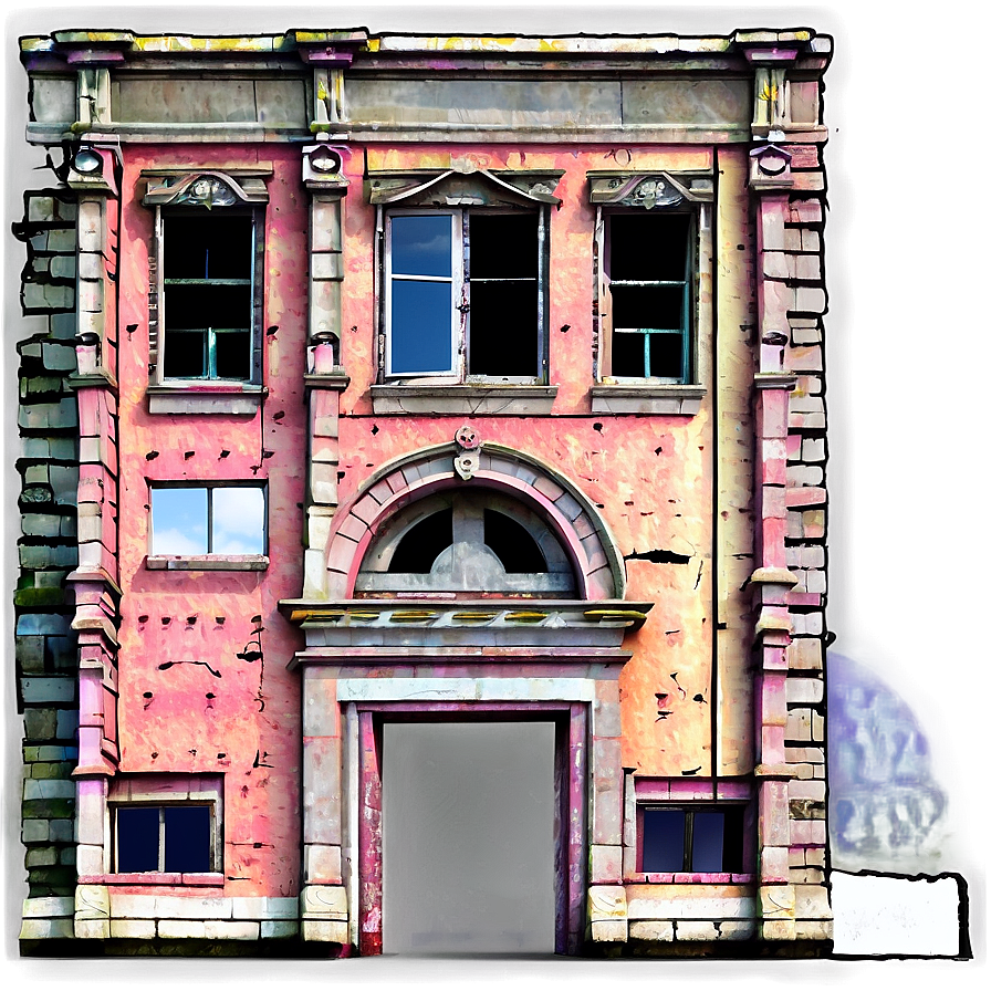 Crumbled Building Facade Png 90