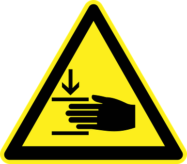 Crush Hazard Warning Sign